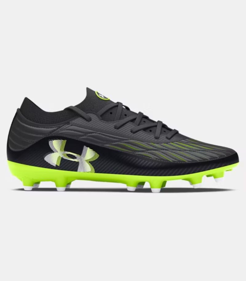 under armour magnetico pro football boots in black with lime green detailing 